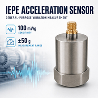 Capteur d'accélération IEPE 100mV/g, plage ±50g, sortie supérieure, transducteur piézoélectrique à faible bruit pour système de surveillance des vibrations de pont