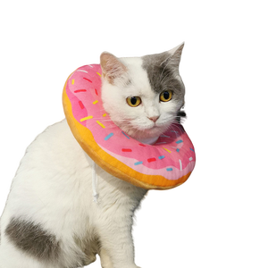Yara iyileşmesi için ayarlanabilir kedi kurtarma yaka sevimli kedi Donut koni yaka yalamayı durdurmak için yumuşak kedi koni yaka - Product Image 1