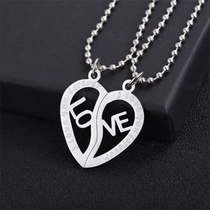 Stainless Steel <b>Couple</b> Heart Pendant Charms | Mixed Love Designs for <b>Necklace</b>|Valentine's Day Anniversary Birthday Gift for Love - Product Image 4
