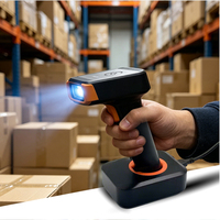 LONVILL Scanner de codes-barres portable sans fil 2.4G Wifi, avec affichage visuel et sonore, édition possible, Plug and Play, pour l'usine