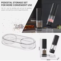 Juego de Molinillos Eléctricos Recargables Tipo-C de Alta Potencia para Sal y Pimienta, Tanque Grande de 95 ml, Molinillo de Especias con Luz LED para el Hogar y Bar
