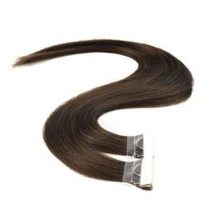 K.SWIGS Ventas al por mayor 100% Remy Cabello chino Grado superior Premium Extensiones rectas sin costuras 20 pulgadas 4 # Cinta invisible de PU Color oscuro - Product Image 5