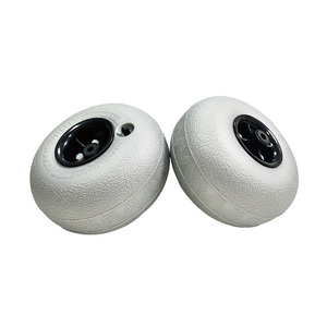Oferta Especial: Ruedas de PVC <span class=keywords><strong>Mygo</strong></span> de 8 Pulgadas para Carritos Pequeños, Estilo Neumático de Playa, con Banda de Rodadura Dura, Sin Frenos - Product Image 4