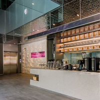 Comptoir LED en bois sur mesure haut de gamme, élégant, simple, moderne, décoration personnalisée, bar à café, boutique, présentoir