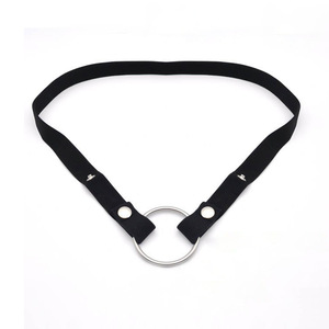 Verrou de chasteté pour homme noir avec anneau élastique anti-affaissement et bande, accessoires de sous-vêtements pour adultes, vente en gros - Product Image 1