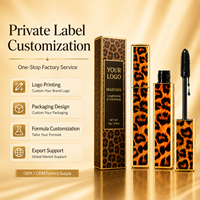 Maskara Leopard Print Mewah, Memanjangkan, Menebalkan, Tahan Air, Logo Kustom OEM ODM