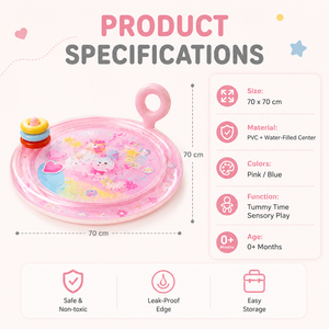 Tapis de jeu aquatique gonflable pour bébé, jouet sensoriel pour le temps sur le ventre avec anneaux flottants et miroir, tapis d'éveil en PVC pour nourrissons OEM ODM - Product Image 4