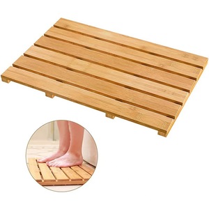 Alfombra antideslizante de madera para baño con diseño de drenaje hueco, adecuada para uso doméstico y comercial, ideal para zonas de ducha. - Product Image 5