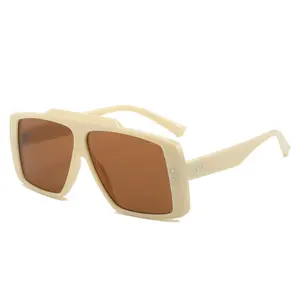 Luxury brand ladies men's fashion oversized frame sunglasses imported plate sunglasses retro sunglasses