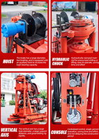 Hengwang HW-50YY, foreuse hydraulique portable pour puits d'eau, petite, 50 mètres de profondeur, avec moteur diesel et alimentation électrique