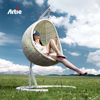 Artie Tissé Rotin Oeuf Chaises Patio Balançoires Balcon Meubles Extérieur Jardin Balançoire Chaise Suspendue