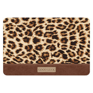 Alfombra de baño con estampado de leopardo, rectangular, absorbente, antideslizante, para el hogar, alfombra de baño con etiqueta de buena suerte - Product Image 4