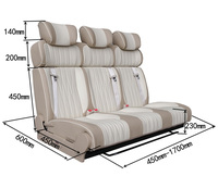 Banquettes de luxe polyvalentes pour 3 personnes en cuir PU Lits pliants confortables pour camping-car caravane camping-car Sièges de voiture modifiés