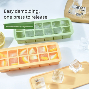 Silicone <span class=keywords><strong>Ice</strong></span> <span class=keywords><strong>Cube</strong></span> <span class=keywords><strong>Tray</strong></span> với nắp và container cho tủ đông Stackable <span class=keywords><strong>Ice</strong></span> làm lưu trữ bin - Product Image 4