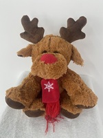 Boneka Rusa Natal CHIQUE yang Populer, Mainan Hewan Isi Dakron dengan Kain Super Lembut dan Isian Kapas PP untuk Menghilangkan Stres