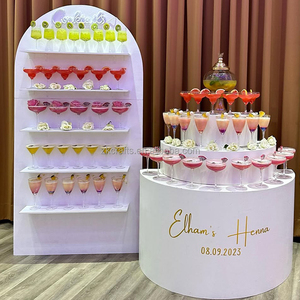 ZKAI Ensemble de supports à vin et de présentoirs à gâteaux en acrylique <span class=keywords><strong>pour</strong></span> mur de champagne de bienvenue, <span class=keywords><strong>pour</strong></span> la décoration d'événements et de fêtes - Product Image 1