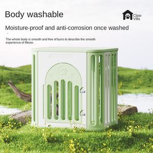 [Pençe Villa] kapalı küçük orta büyük köpek çevre dostu plastik kafes tuvalet Deodorant ve düğme kapatma ile entegre kulübesi - Product Image 5