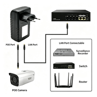 Injecteur Ethernet Passif de Haute Qualité 12V1A 15V1A avec Prise EU, Adaptateur d'Alimentation POE 100M pour Pont AP Sans Fil
