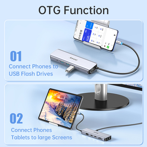 11-in-1 USB C HUB Multiport Adapter Docking Station cho HDMI <span class=keywords><strong>VGA</strong></span> Gigabit Ethernet <span class=keywords><strong>3</strong></span>.5 mét aux USB-A TF/SD Đầu đọc thẻ USB <span class=keywords><strong>3</strong></span>.0 - Product Image 4