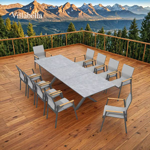 Meubles de jardin d'extérieur, chaises de patio en aluminium, chaises de salle à manger modernes pour la maison, tout temps, avec accoudoirs, pour hôtel, restaurant - Product Image 3