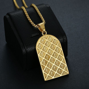 yunnique Stainless Steel Gold Plated Diamond Stud Pendant Necklace With Virgin Mary Design Unisex Gift Jewelry - Product Image 4