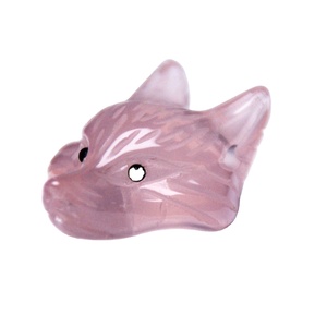 En gros Petite Taille Taillée Rose <span class=keywords><strong>Cristal</strong></span> <span class=keywords><strong>Quartz</strong></span> 23*33mm Tête de Renard Décoration - Product Image 6