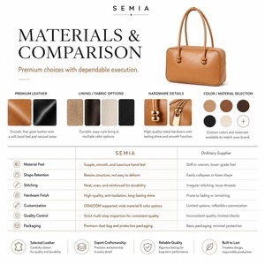 Borsa a Spalla da Donna in Vera Pelle SEMIA Cowhine con Due Cinghie, Chiusura a Cerniera, Impermeabile, Grande Capacità, Casual e alla Moda - Product Image 6