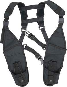 アウトドア旅行用ユニバーサルブラックポータブルダブルワイヤレスラジオ肩胸バックパックベストバッグ - Product Image 1