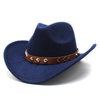 Nuevo sombrero de vaquero Fedora sombreros de Panamá de ala ancha para hombres y mujeres sombreros Fedora de fieltro de alta calidad