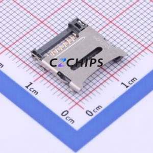 KH-TF08-H1.8 SD Card / Memory Card Connector SMD Connector Flip Cover Type Card Holder 1.8mm - Product Image 1