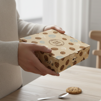 Boîte alimentaire de boulangerie pour retail Boîte d'emballage robuste à rabat avec couvercle à insertion et fond plat