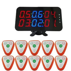 Nirkabel Call untuk Restaurant Waiter Buzzer Call Peralatan 1 Display dengan 10 Tombol Panggilan CE Berlalu