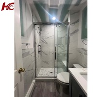 Vente en gros de portes de salle de bain coulissantes en aluminium pour hôtel, salle de douche en verre trempé étanche