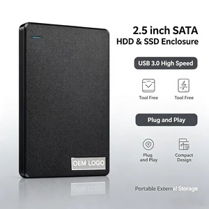 Carcasa para disco duro SSD de 2,5 pulgadas, carcasa universal con textura de fibra de carbono, carcasa transparente, compatible con 6 TB, color plateado - Product Image 2