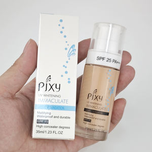 Nouvelle marque privée PIXY 3 couleurs couverture complète longue durée mat visage maquillage bouteille pompe tête fond de teint pour peau claire - Product Image 3