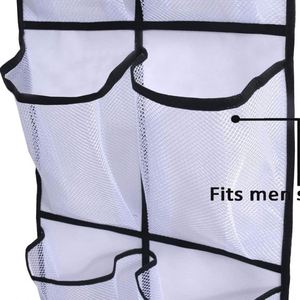 Gray 12 Grid Wall-Mounted <b>Shelf</b> Home Dormitory Hanging Storage Bag Door Rear Hanging Bag - Product Image 2