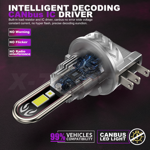 Ampoules de phare LED de remplacement X-7SEVEN <span class=keywords><strong>Mini</strong></span> Size Luna H15 150W 15000lm avec décodeur intégré pour une performance d'éclairage premium - Product Image 2