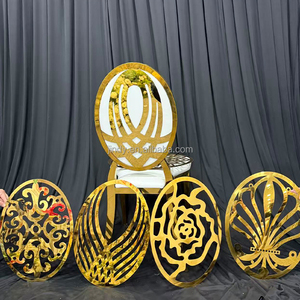 Sillas <span class=keywords><strong>de</strong></span> Acero Inoxidable Doradas para Eventos, Banquetes y Bodas, con Funda <span class=keywords><strong>de</strong></span> Cojín Intercambiable, Gran Venta - Product Image 1