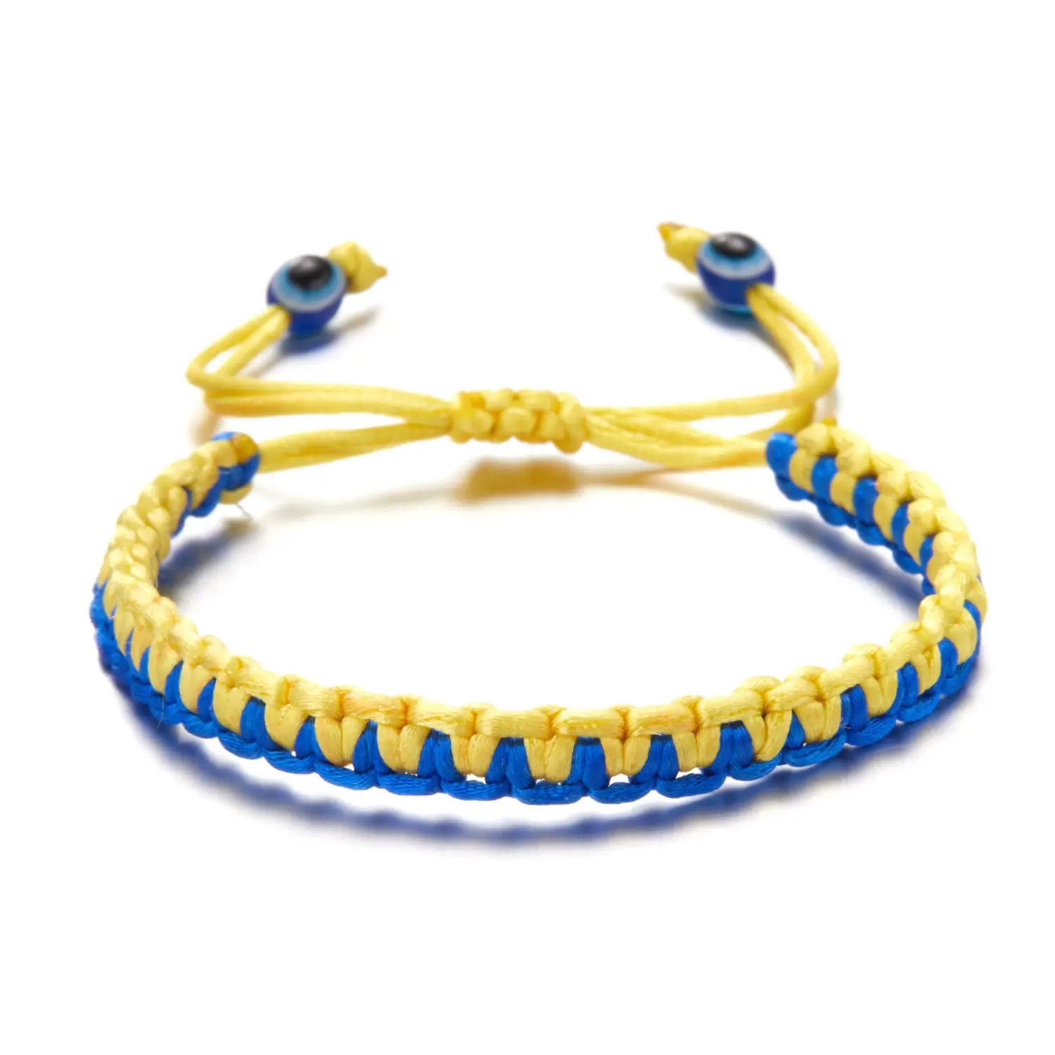 Yeni tasarım ukrayna sarı mavi bilezik el yapımı dokuma ayarlanabilir halat bilezik kadın erkek