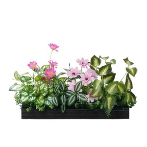 Composition florale artificielle Greenway pour jardinière, 30cm-100cm, décoration paysagère bionique, fleurs en plastique et soie - Product Image 1