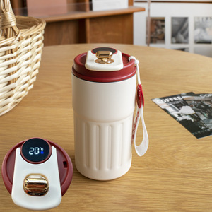 450ml grande capacité Smart Led affichage numérique Double paroi flacon isolé sous vide Portable étanche en acier inoxydable tasse de voyage - Product Image 3