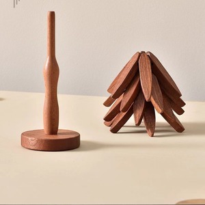 Beech Wood Christmas <b>Tree</b> Placemat Heat Insulating <b>Pot</b> Mat Coaster Household Bowl Mat Irregular Shape Solid Color - Product Image 3