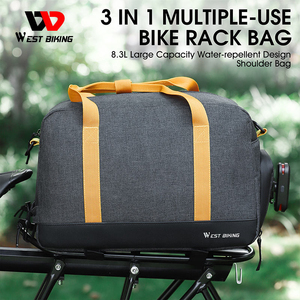 Sac de porte-bagages de vélo WEST BIKING 3 en 1 multi-usages, grande capacité 8,3 L, résistant à l'eau, avec design de feu arrière suspendable - Product Image 5