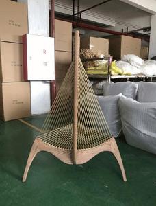 Fauteuil d'armonica en bois d'acacia massif fait main avec <span class=keywords><strong>corde</strong></span> marine tressée, chaise longue scandinave moderne - Product Image 6