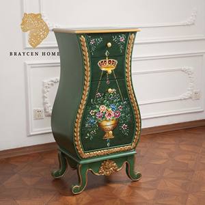 Muebles de estilo Rural francés, armario con cajones, armario pintado a mano de madera maciza para sala de estar, dormitorio, cómoda de lujo - Product Image 1