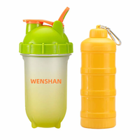 Shaker à protéines en plastique transparent mat de 500ml personnalisé bouteille d'eau d'été de fitness à boire directement pour la salle de sport activité en plein air