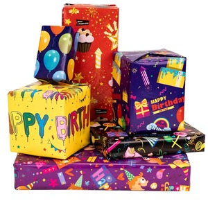 Custom Eco-Friendly PE Double-Sided Craft <b>Paper</b> <b>Roll</b> 100GSM Recyclable Digital Printing Happy Birthday Gift <b>Wrap</b> Custom Logo - Product Image 1