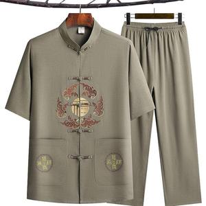 Vêtements traditionnels <span class=keywords><strong>chinois</strong></span> Tang, costume de Kung Fu, T-shirt et pantalon brodés, style décontracté, Wing Chun <span class=keywords><strong>Tai</strong></span> <span class=keywords><strong>Chi</strong></span>, ensemble confortable pour hommes - Product Image 2