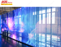 Boîte de profilés en aluminium Affichage à led transparent P3.9-7.8 vidéo écran mural pour vitrail publicitaire