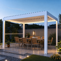 Pergola en aluminium pour spa extérieur, imperméable, avec toit à lames orientables, 3x4m, 3x5m, 4x4m, 6x4m